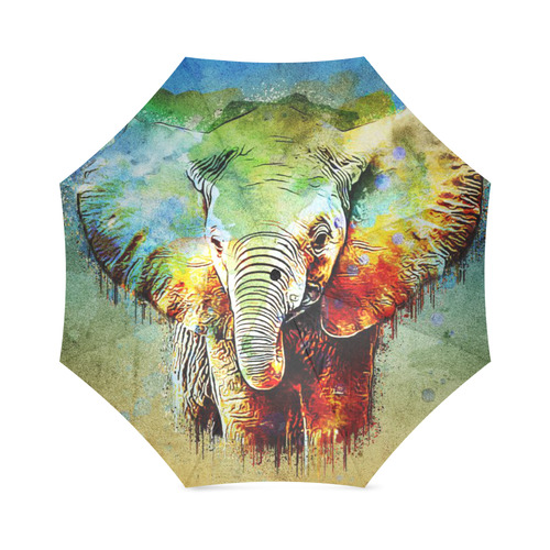 watercolor elephant Foldable Umbrella (Model U01)