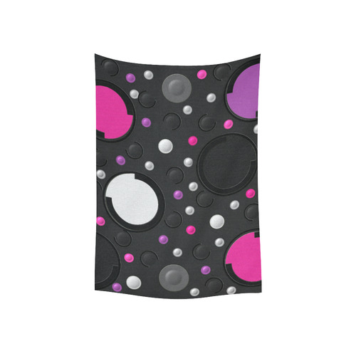 Pink Purple Circle Cotton Linen Wall Tapestry 40"x 60"