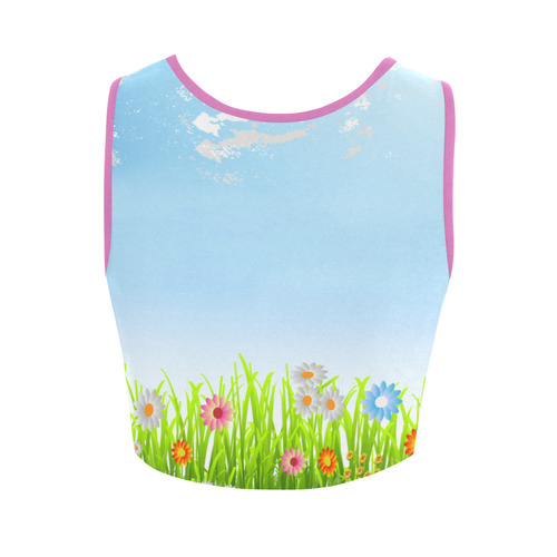 Teach Peace landscape Women's Crop Top (Model T42)