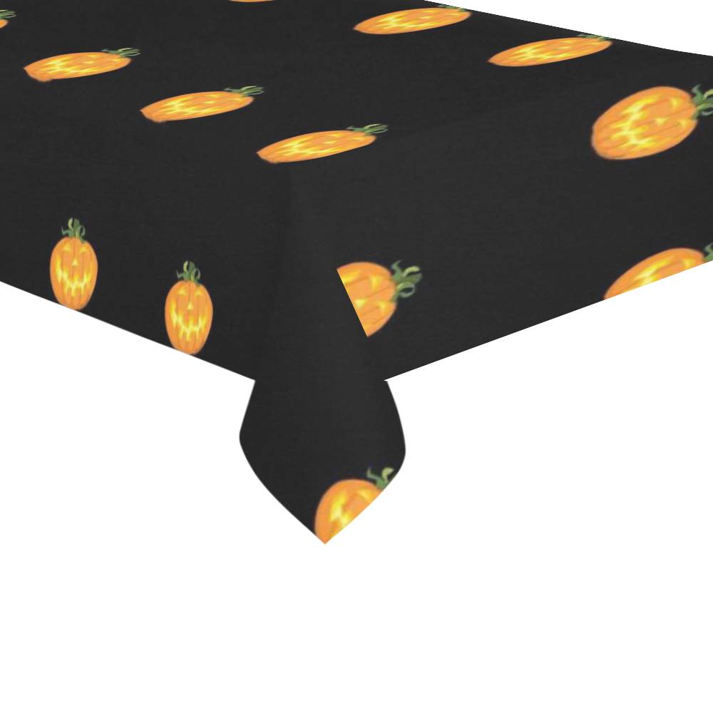 Halloween pumpkin pattern Cotton Linen Tablecloth 60"x 104"