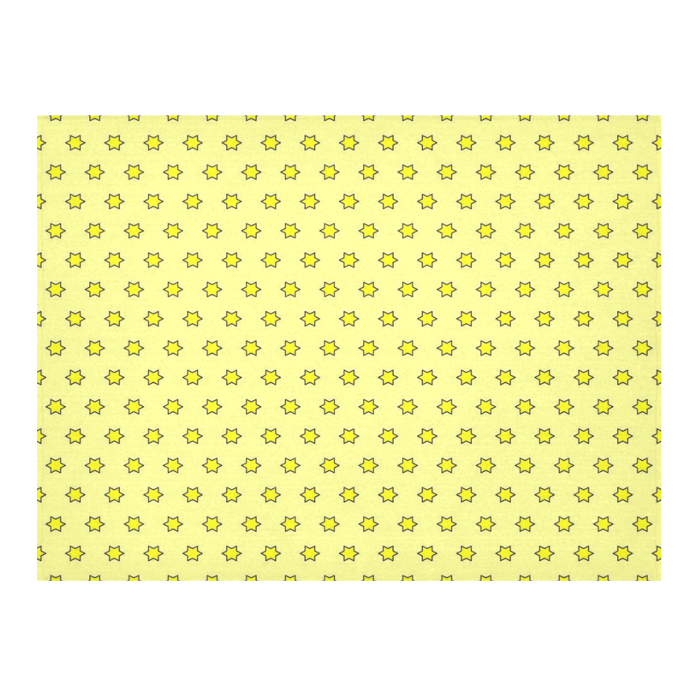 many stars soft yellow Cotton Linen Tablecloth 52"x 70"