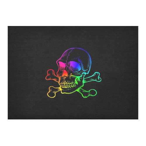 Skull 816 (Halloween) rainbow Cotton Linen Tablecloth 60"x 84"