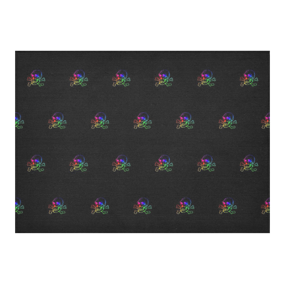 Skull 816 (Halloween) rainbow pattern Cotton Linen Tablecloth 60"x 84"