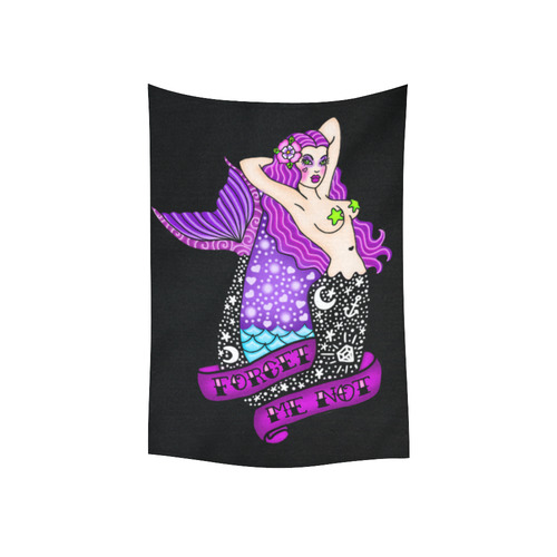 Mermaid love Wall Hanging Cotton Linen Wall Tapestry 40"x 60"