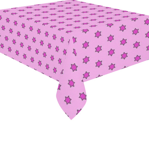 many stars lilac Cotton Linen Tablecloth 52"x 70"