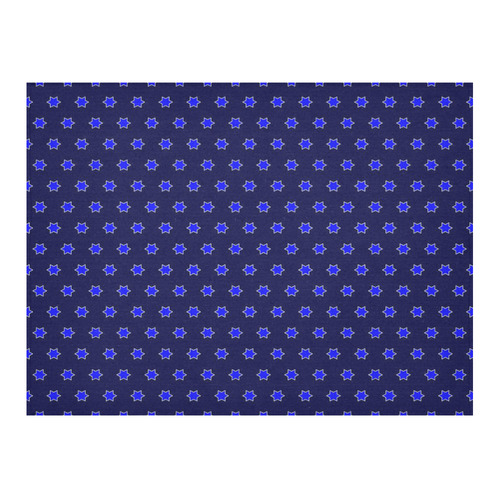 many stars blue Cotton Linen Tablecloth 52"x 70"