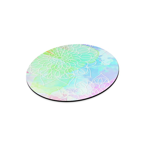Beautiful Pastel Watercolor Mandala Round Mousepad