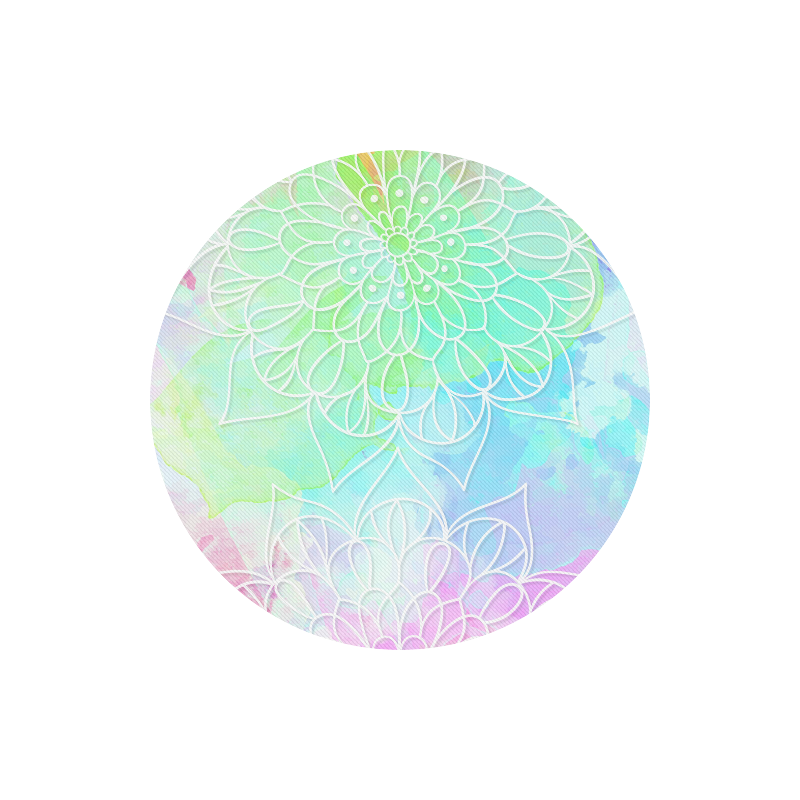 Beautiful Pastel Watercolor Mandala Round Mousepad