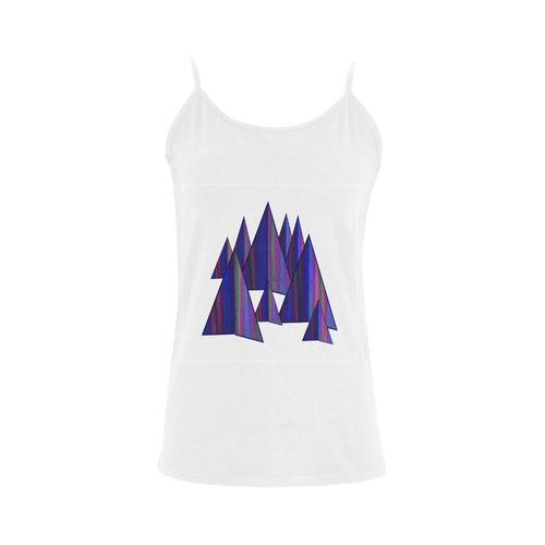 Purple and Blue Triangle Peaks Women's Spaghetti Top (USA Size) (Model T34)