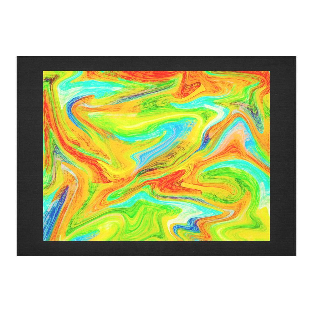 Happy Multicolor Painting Cotton Linen Tablecloth 60"x 84"