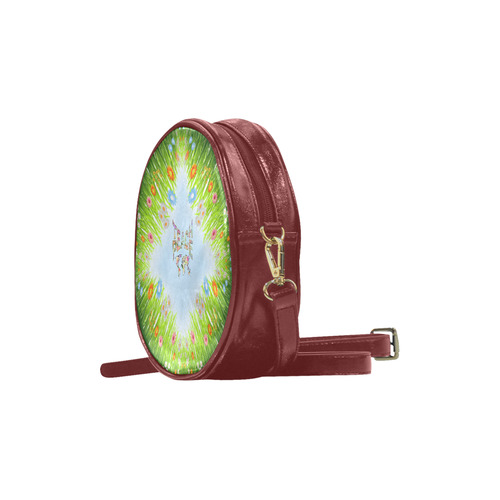 Teach Peace by Just kidding Round Sling Bag (Model 1647)