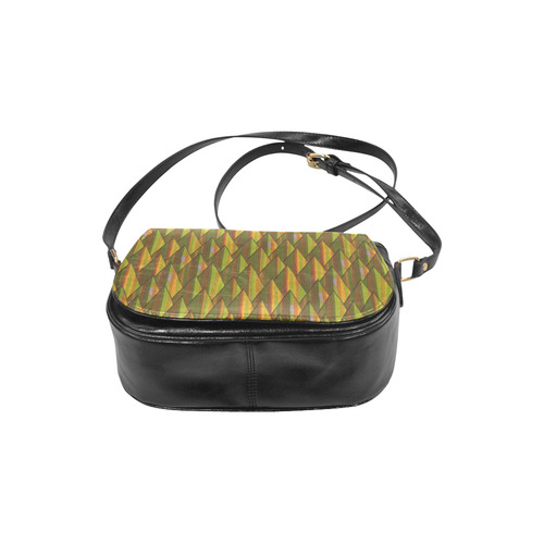 Autumn Gold and Green Triangle Peaks Classic Saddle Bag/Small (Model 1648)