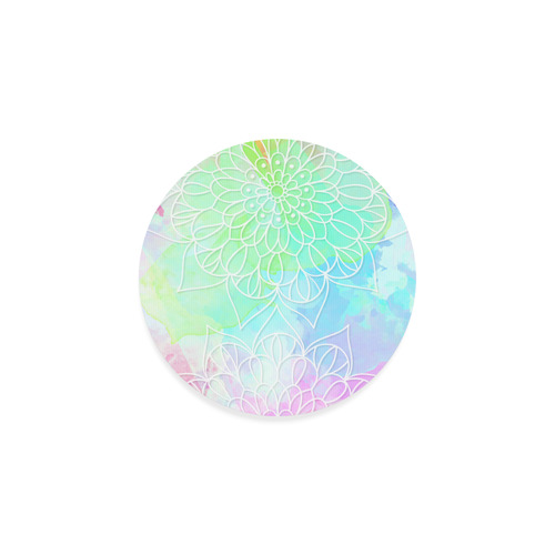 Beautiful Pastel Watercolor Mandala Round Coaster