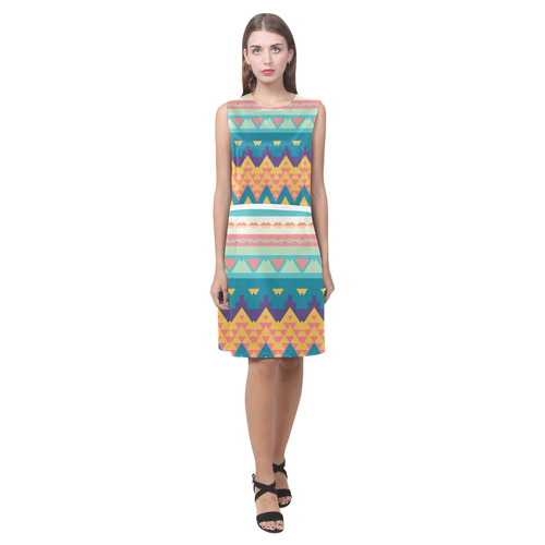 Pastel tribal design Eos Women's Sleeveless Dress (Model D01)