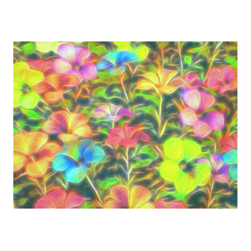 floral ArtStudio 4916B Cotton Linen Tablecloth 52"x 70"