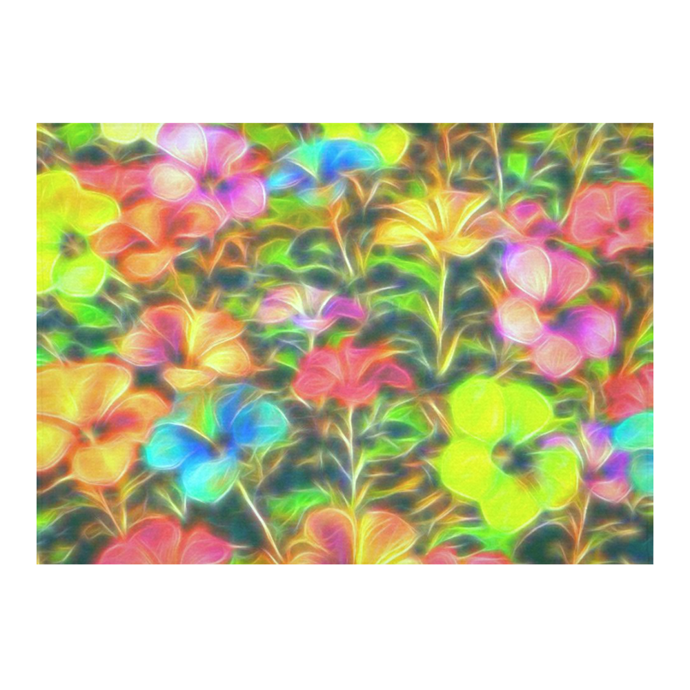 floral ArtStudio 4916B Cotton Linen Tablecloth 60"x 84"