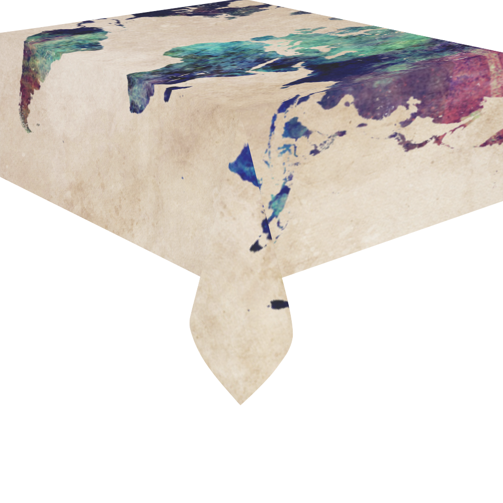 world map Cotton Linen Tablecloth 52"x 70"