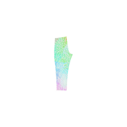 Beautiful Pastel Watercolor Mandala Capri Legging (Model L02)