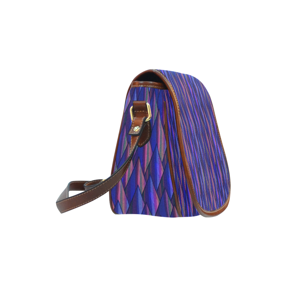 Purple and Blue Triangle Peaks Saddle Bag/Small (Model 1649) Full Customization
