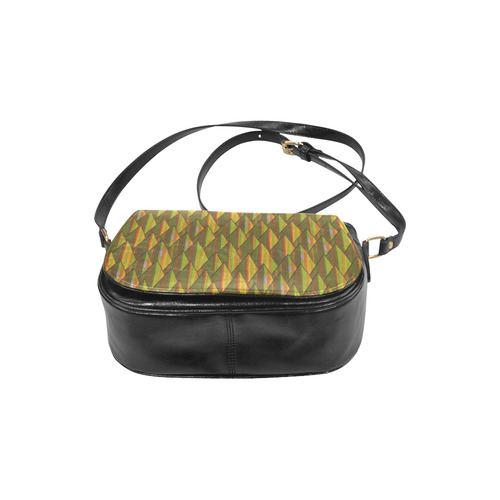 Autumn Gold and Green Triangle Peaks Classic Saddle Bag/Large (Model 1648)