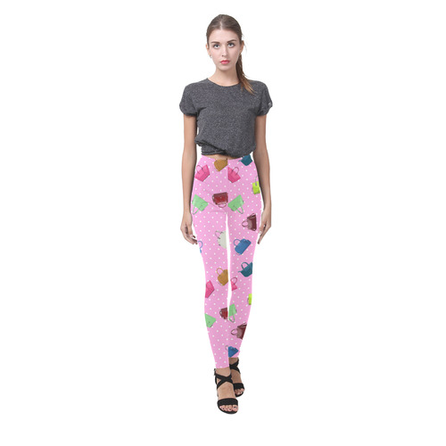 Little Purses and Pink Polka Dots Cassandra Women's Leggings (Model L01 ...