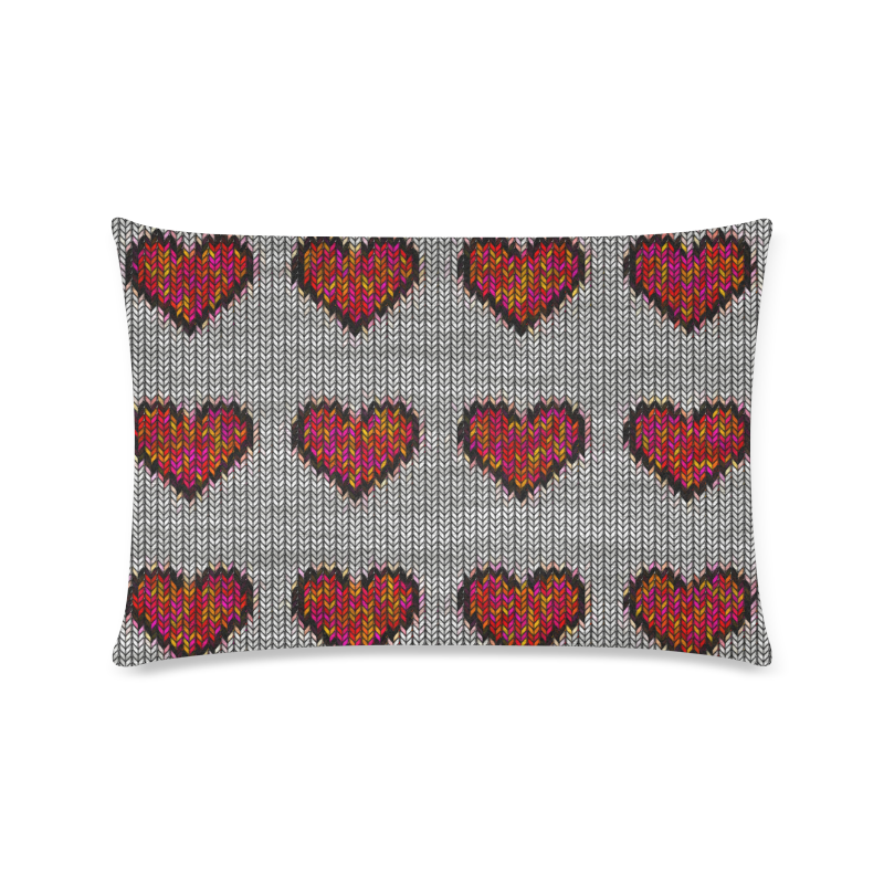 heart pattern Custom Zippered Pillow Case 16"x24"(Twin Sides)