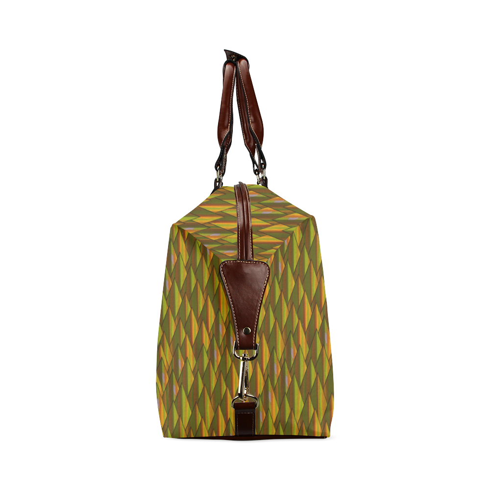 Autumn Gold and Green Triangle Peaks Classic Travel Bag (Model 1643)