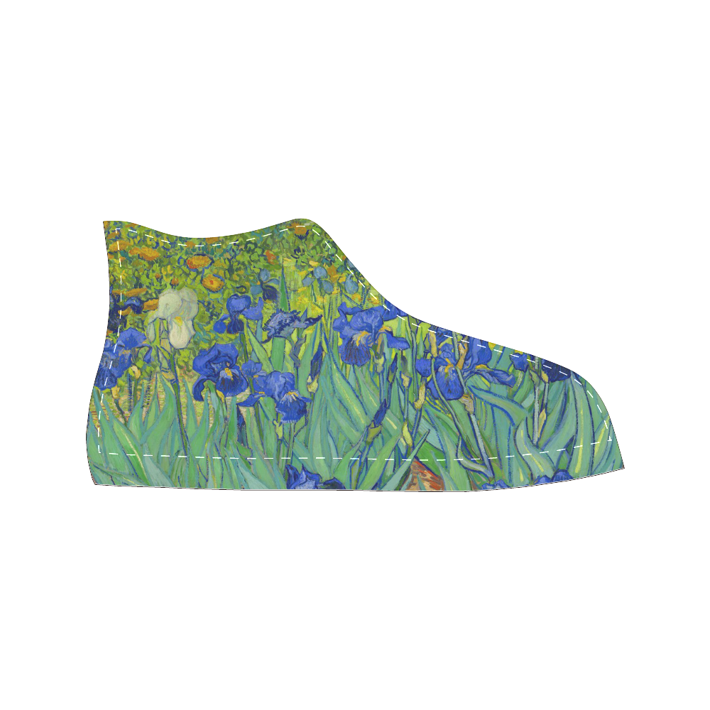Van Gogh Irises Fine Floral Art Women's Classic High Top Canvas Shoes (Model 017)