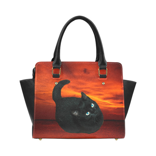 Cat and Red Sky Classic Shoulder Handbag (Model 1653)