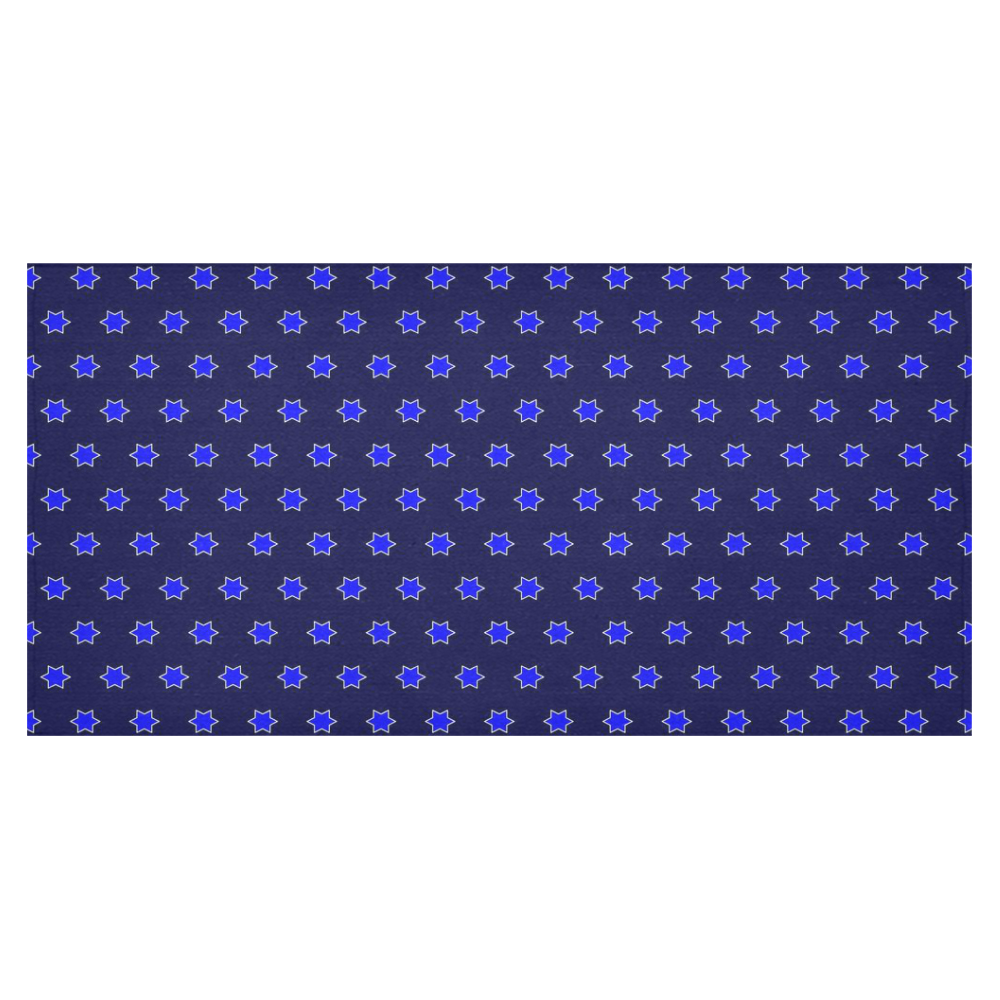 many stars blue Cotton Linen Tablecloth 60"x120"