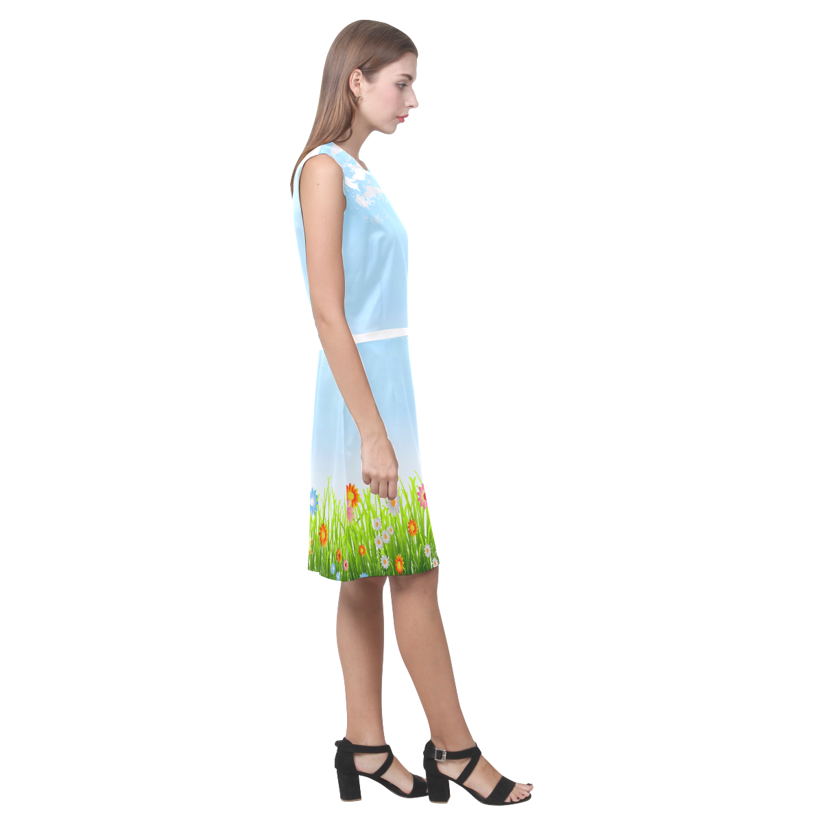 Teach Peace landscape Eos Women's Sleeveless Dress (Model D01)