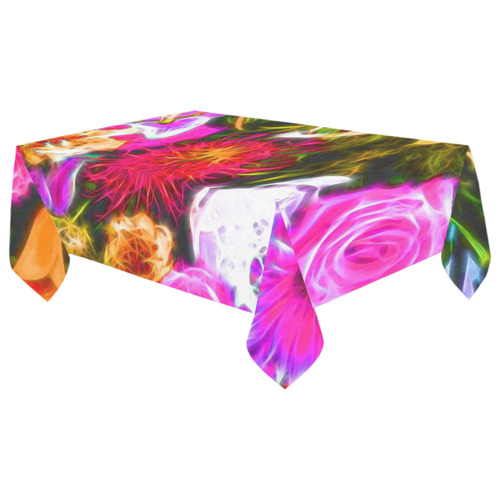 floral ArtStudio 3916B Cotton Linen Tablecloth 60"x 104"