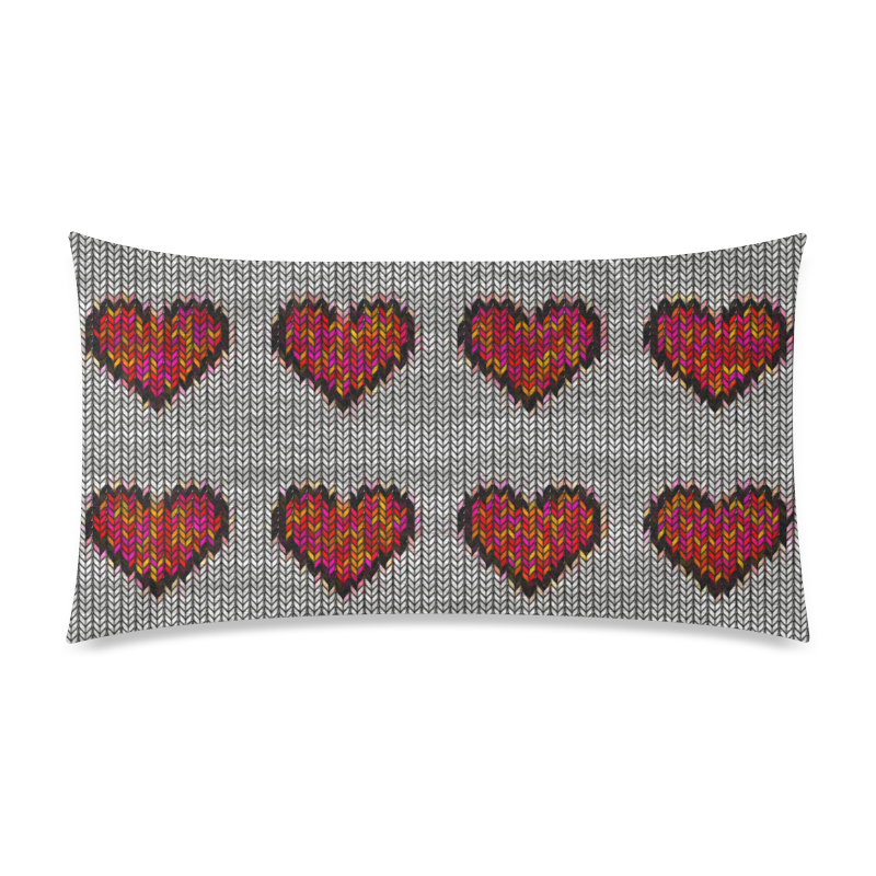 heart pattern Rectangle Pillow Case 20"x36"(Twin Sides)