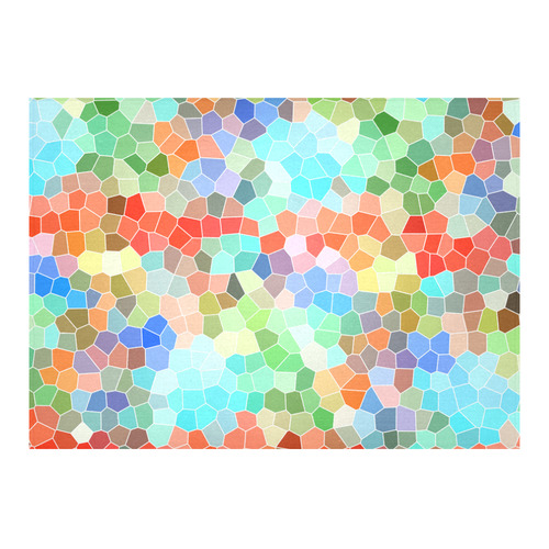Colorful Mosaic Cotton Linen Tablecloth 60"x 84"