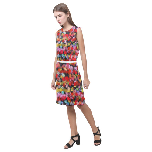 Colorful paint strokes Eos Women's Sleeveless Dress (Model D01)
