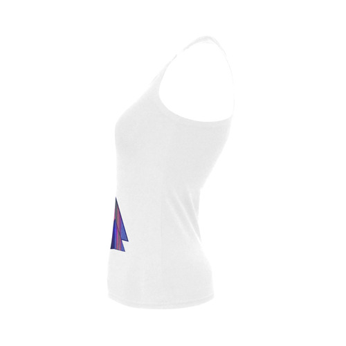 Purple and Blue Triangle Peaks Women's Shoulder-Free Tank Top (Model T35)