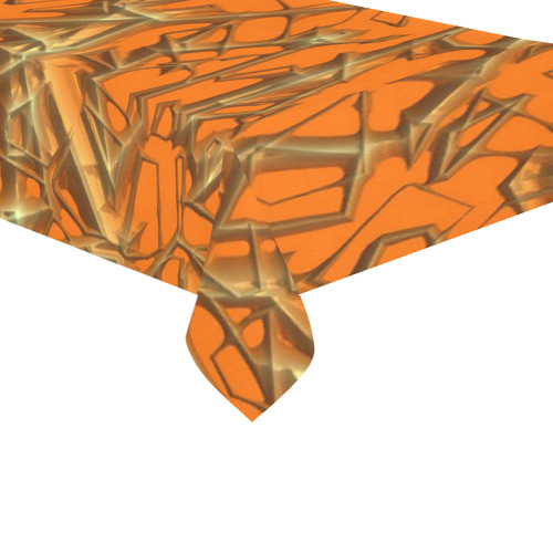 Thorny abstract, orange Cotton Linen Tablecloth 60"x 104"