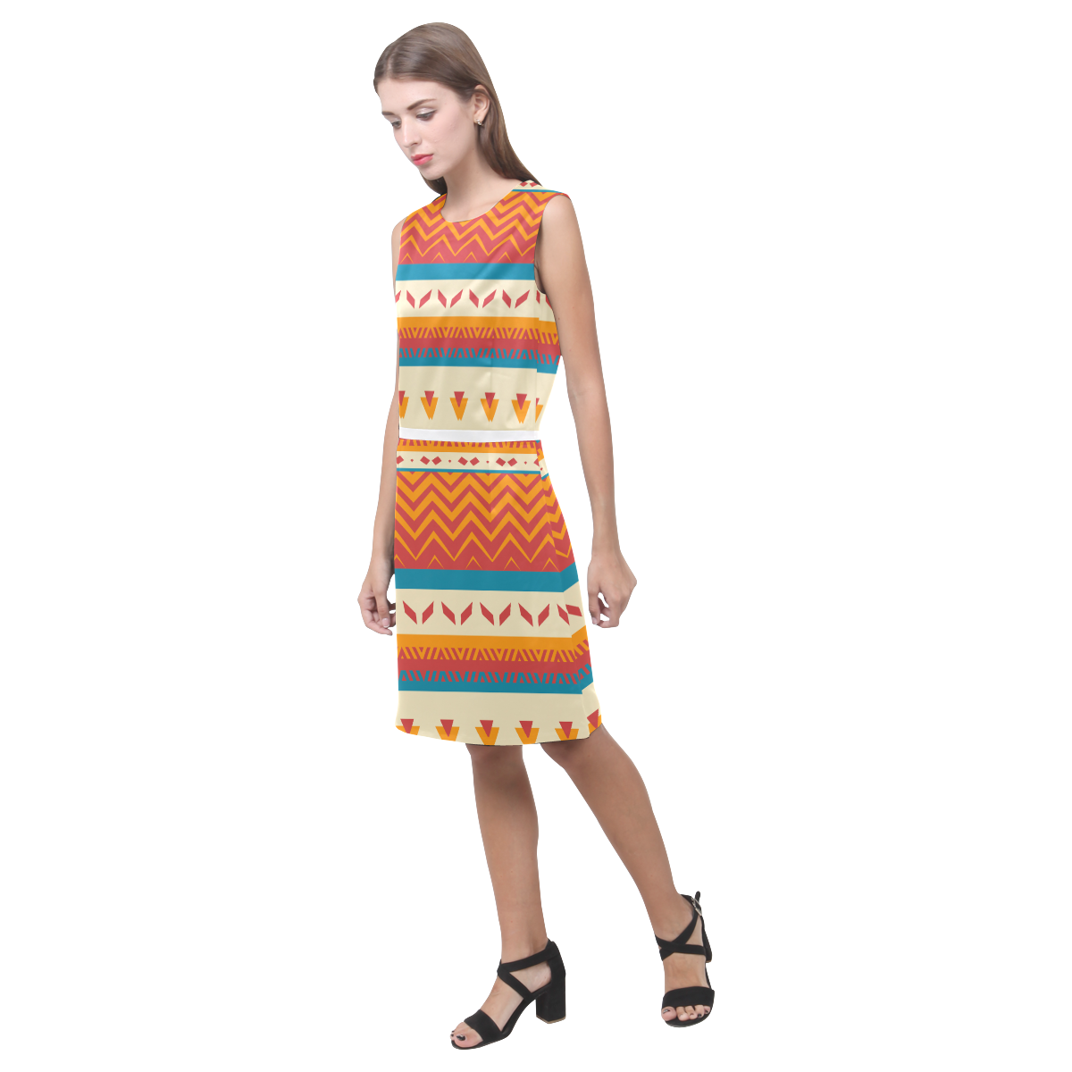 Tribal shapes Eos Women's Sleeveless Dress (Model D01)