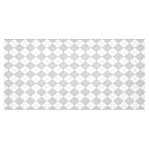 White and Grey Harlequin Tablecloth Cotton Linen Tablecloth 60"x120"