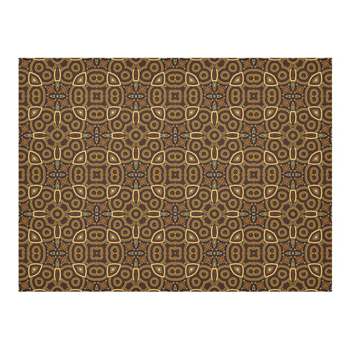 Mocha Contemporary Pattern Cotton Linen Tablecloth 52"x 70"