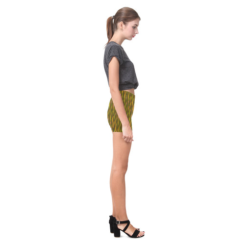 Autumn Gold and Green Triangle Peaks Briseis Skinny Shorts (Model L04)