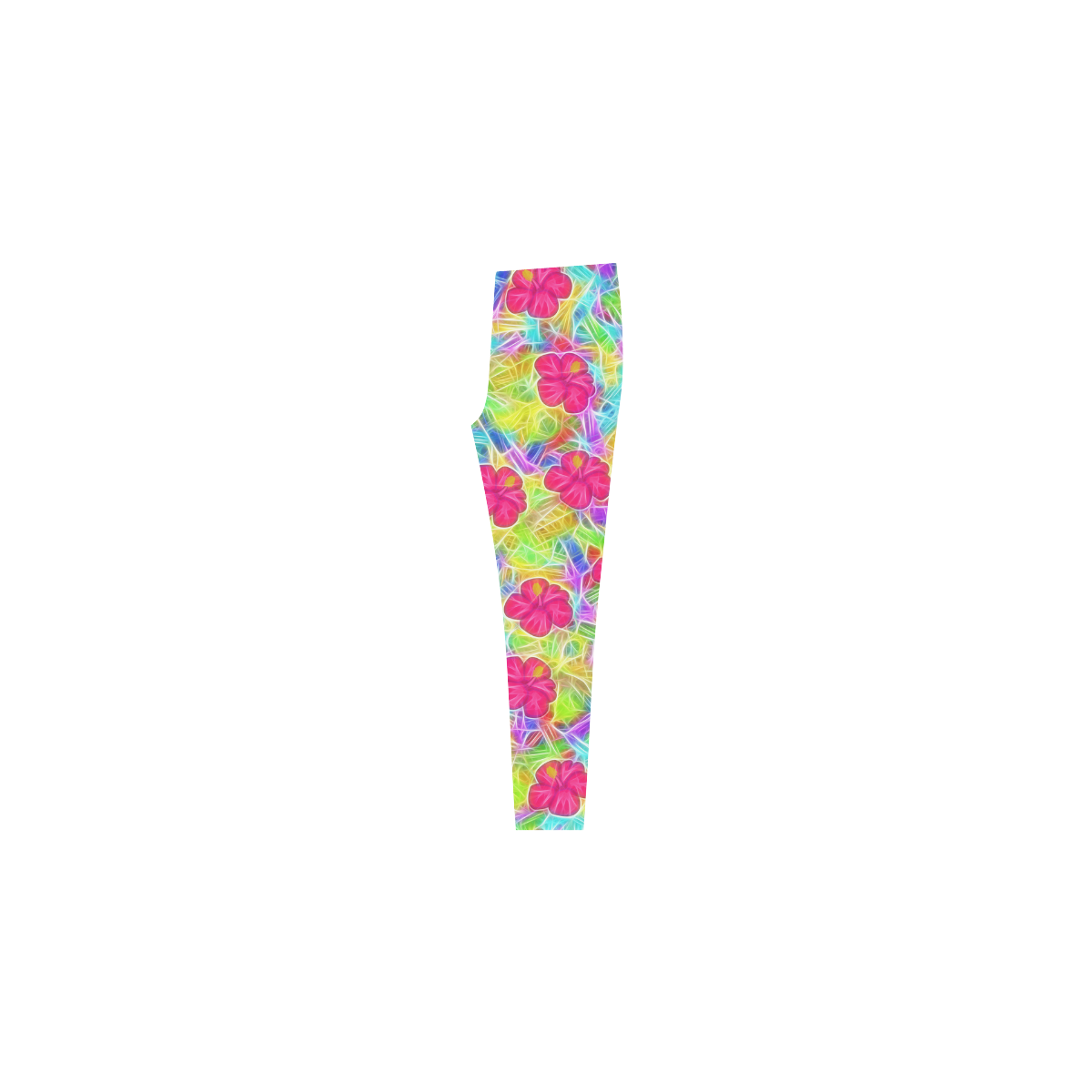 Pretty Pink Hawaiian Flowers Pattern Cassandra Women's Leggings (Model L01)