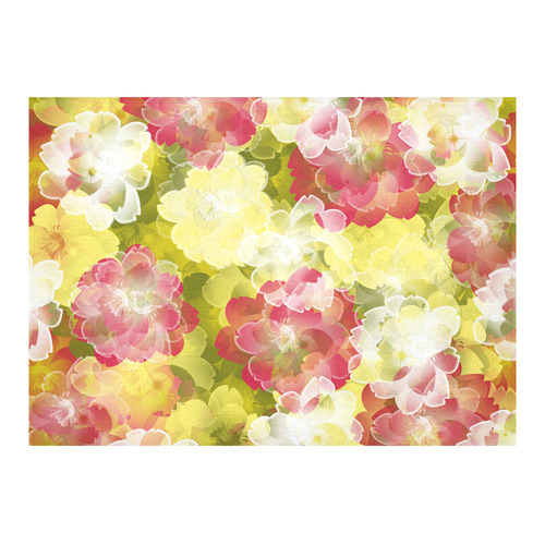 Flower Power Blossom Cotton Linen Tablecloth 60"x 84"