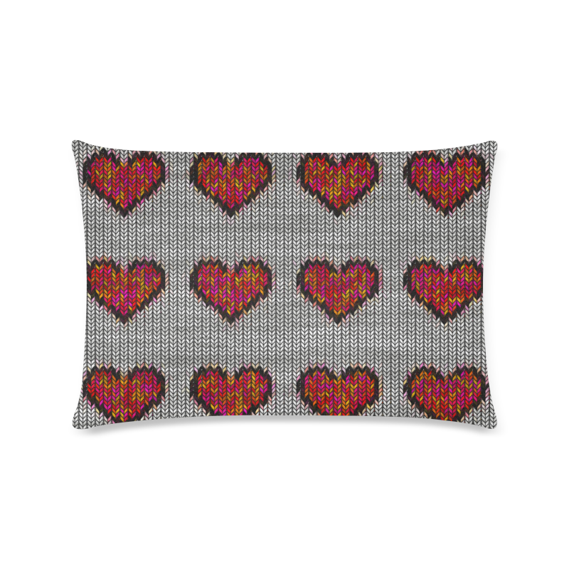 heart pattern Custom Rectangle Pillow Case 16"x24" (one side)