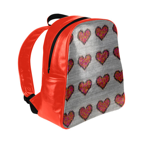 heart pattern Multi-Pockets Backpack (Model 1636)
