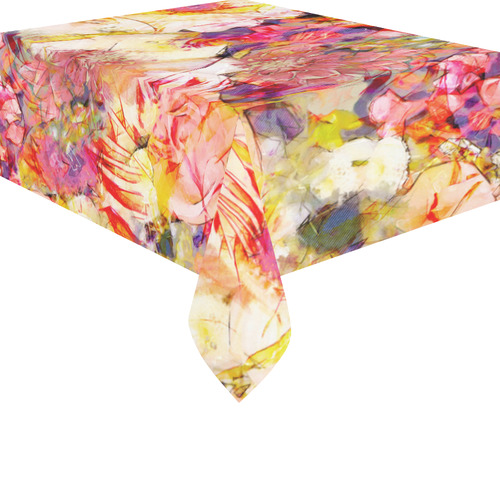 flora 5 Cotton Linen Tablecloth 52"x 70"