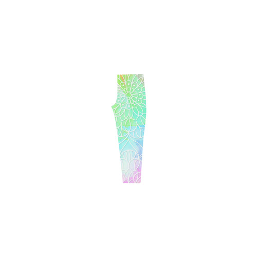 Beautiful Pastel Watercolor Mandala Capri Legging (Model L02)