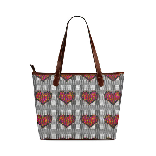 heart pattern Shoulder Tote Bag (Model 1646)