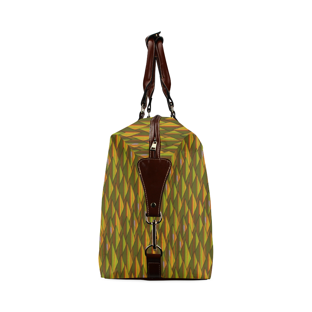 Autumn Gold and Green Triangle Peaks Classic Travel Bag (Model 1643)