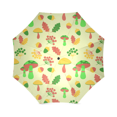 Colorful Autumn Nature Pattern Mushrooms Foldable Umbrella (Model U01)